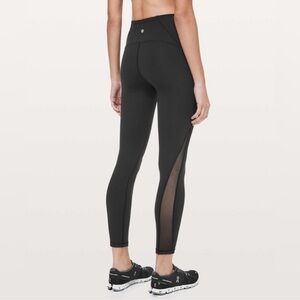 Lululemon Black 3/4 Leggings Mesh Sides Size 6